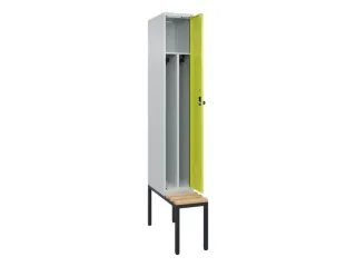 locker met bank,voor scheiding van kleding,HxBxD 2120x300x815mm,1vak - 1