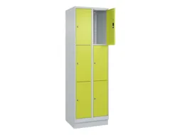 lockerkast,HxBxD 1950x600x500mm,2x3vakken,vak B 300mm,cil.-slot,sokkel