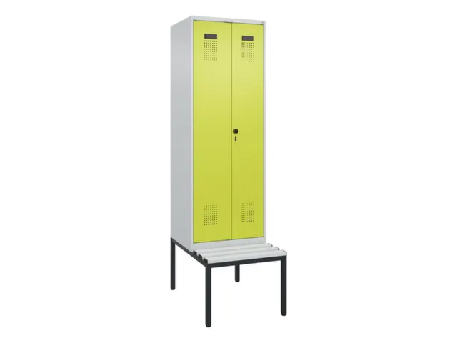 armoire vestiaire avec banc noir et blanc,HxlxP 2120x600x815mm