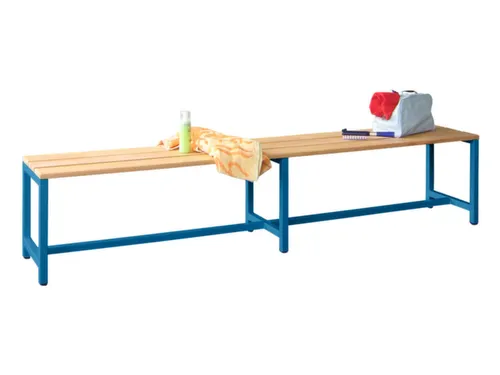 omkleedbank,LxD 2000x370mm,houten lijst beuken,onderstel RAL5010