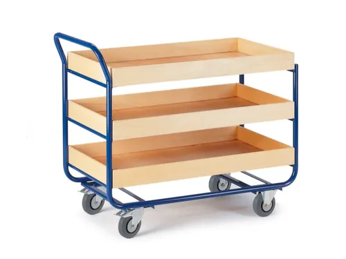 tafelwagen,draagverm. 150kg,3xhouten kist,laadvl. LxB 1000x575mm