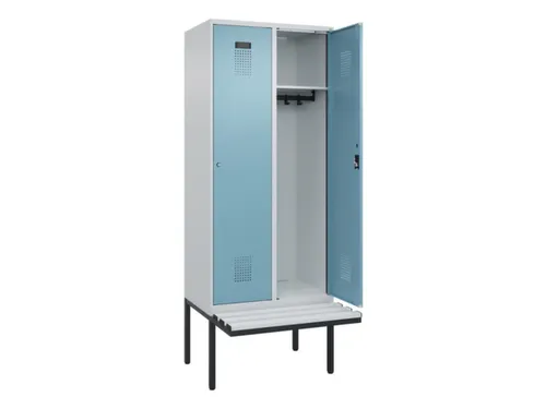 locker met bank,HxBxD 2120x800x815mm,2vak,vak B 400mm,cilinderslot