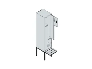 Z-garderobekast,HxBxD 2120x400x815mm,2vak,vak B 400mm,draaigrendel - 3