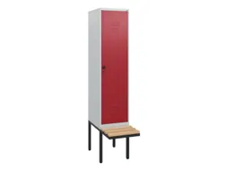 locker met bank,HxBxD 1950x400x815mm,1vak,vak B 400mm,draaigrendel