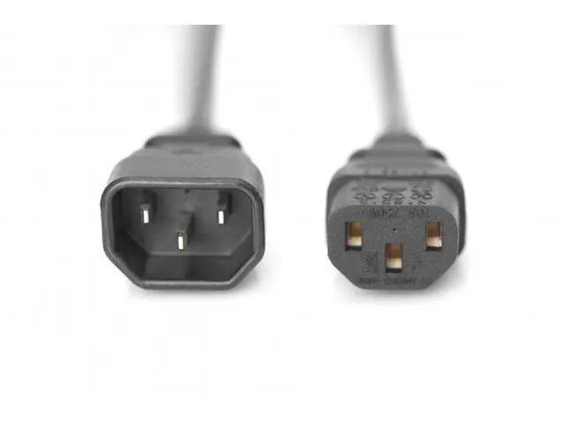 Netsnoer verlengkabel C14-C13 mannelijk/vrouwelijk 1,2m Zwart