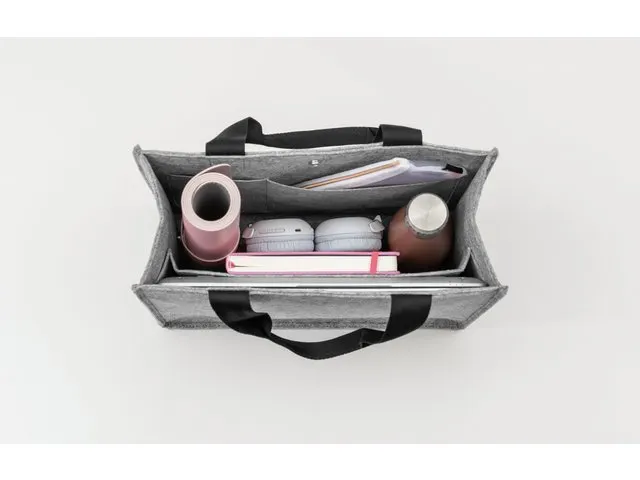 Bureautas Sigel voor hybride werken Basic Medium vilt lichtgrijs 361x2