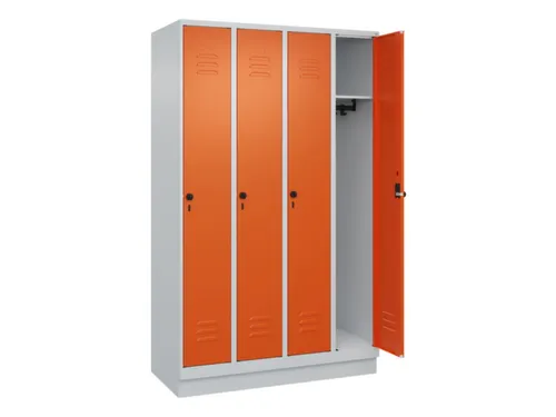 locker,HxBxD 1950x1200x500mm,4vak,vak B 300mm,draaigrendel,sokkel