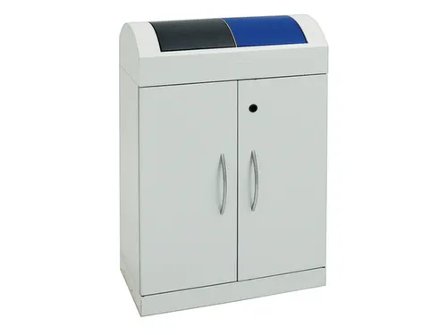 Afvalverzamelstation 2x45 Liter Romp Lichtgrijs Ral5010/ral7016