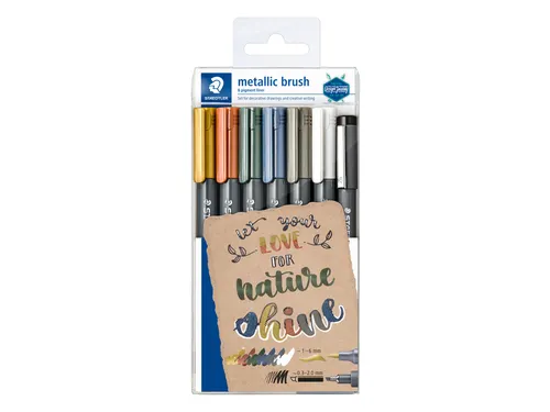 Brushpen Staedtler 8321 metallic etui à 7 kleuren