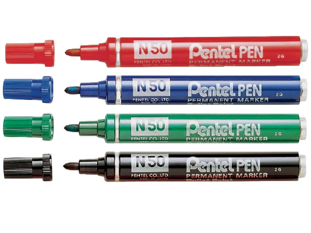 Viltstift Pentel N50 rond zwart 1.5-3mm