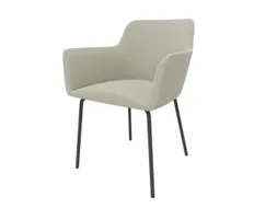 Bezoekersstoel 4Voeten Ronde Buis Donkergrijs Beige