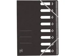Elba Oxford Top File+ sorteermap A4 8 vaks elastosluiting zwart karton