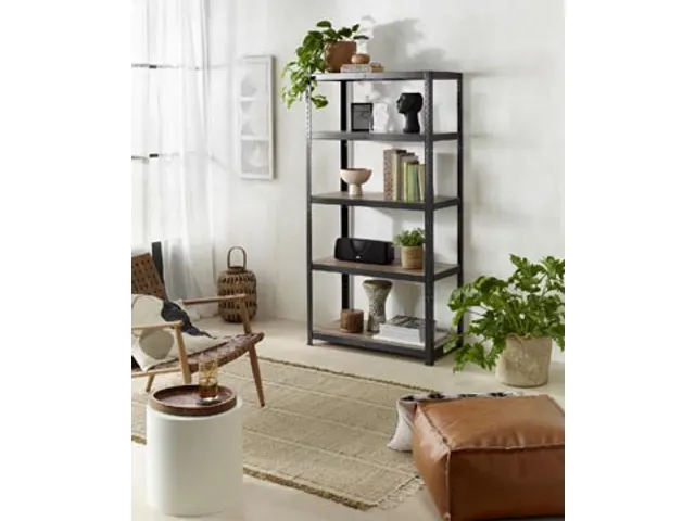 Etagère AVASCO Maxi 176x90x45cm 5 tablettes noir