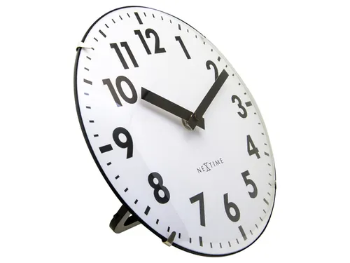 Tafelklok Nextime Duomo Mini 20 cm wit gebolde glazen lens