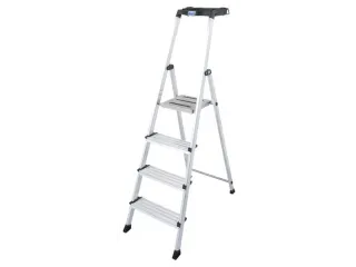 trapladder,eenzijdig,4treden,bordes m. antislip elementen,balk L 1,6m - 5