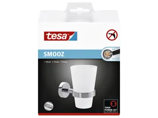 Bekerhouder tesa Smooz hoogglans verchroomd metaal zelfklevend - 2