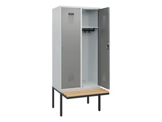 locker met bank,HxBxD 1950x800x815mm,2vak,vak B 400mm,cilinderslot - 1