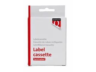 Labeltape Quantore TZE-241 18mm x 8m zwart op wit - 3
