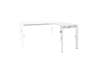 Bureau Linesto N3 aanbouwtafel 80x60cm krijtwit 25mm wit - 1
