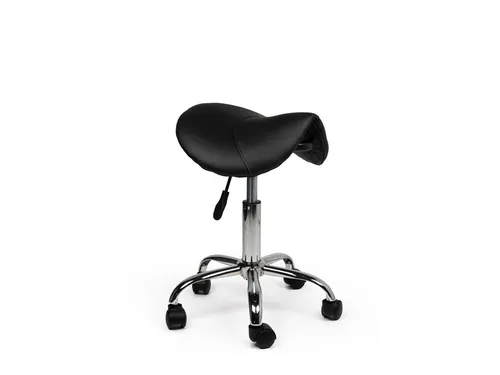 Zadelkruk Office laag harde wielen zwart
