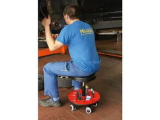 Werkplaatskruk H 420-545mm Pu-schuimzitting Wielen Zwart Gasveer - 3