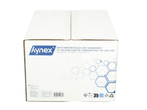 Afvalzak Hynex 70/15x200cm LDPE recycled T80 400L transparant 5 stuks