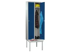 locker met bank,HxBxD 2150x800x500mm,2vak,RAL7035,front RAL5010