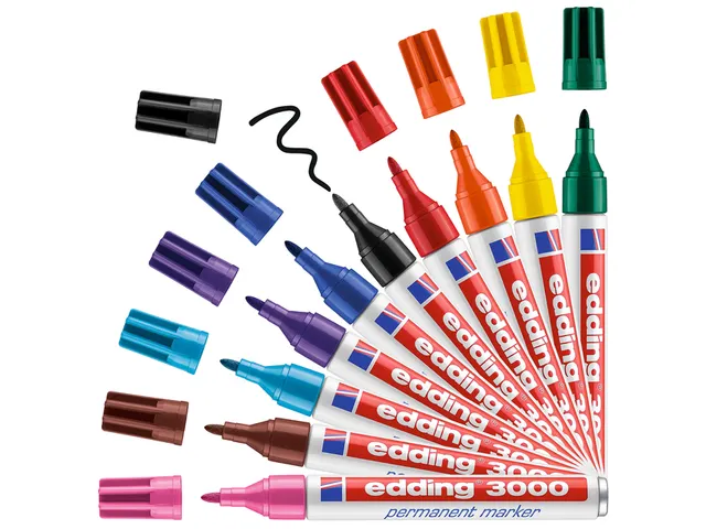 Viltstift edding 3000 rond lichtblauw 1.5-3mm