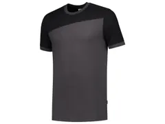 Tricorp Bicolor naden 102006 T-shirt, antracietgrijs/zwart, maat S, pe