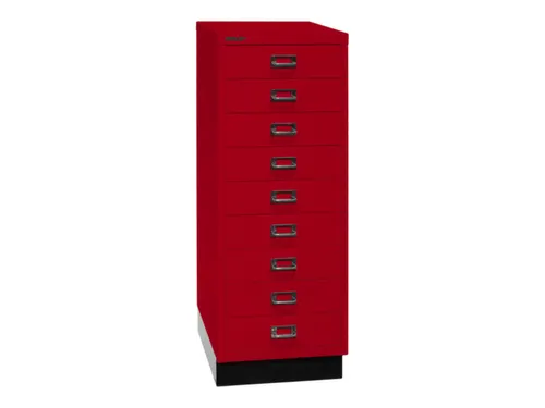 kantoor-ladekast HxBxD 940x349x432mm 9 laden romp kardinaalrood staal