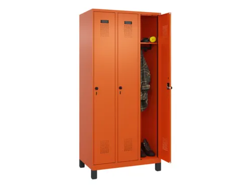 locker,HxBxD 1950x900x500mm,3vak,vak B 300mm,draaigrendel,voeten