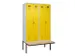 locker met bank,voor scheiding van kleding,HxBxD 2120x1200x815mm,4vak