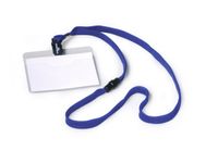 Badge 60x90mm met textielkoord Donkerblauw