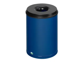 prullenmand zelfblussend 50 liter HxØ 520x375mm kop zwart blauw - 1
