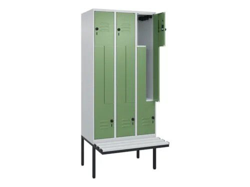 Z-garderobekast,HxBxD 2120x900x815mm,6vak,vak B 300mm,draaigrendel