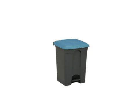 pedaalemmer,1x45l,HxBxD 600x398x410mm,romp PP grijs,deksel PP blauw