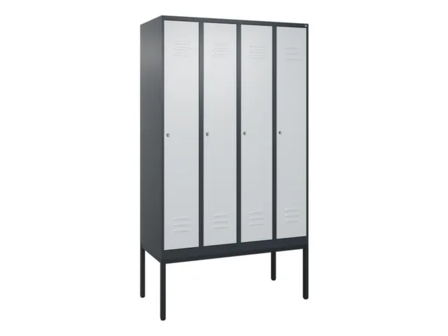 locker,HxBxD 2120x1200x500mm,4vak,vak B 300mm,cil.-slot,voetonderstel