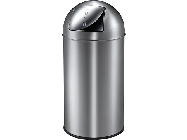 Afvalbak Pushcan 40 liter Mat Chroom