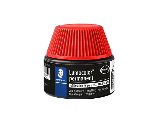 Viltstiftvulling Staedtler Lumocolor permanent 15ml rood