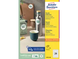 Etiket Avery Zweckform L3415 rond 40mm wit