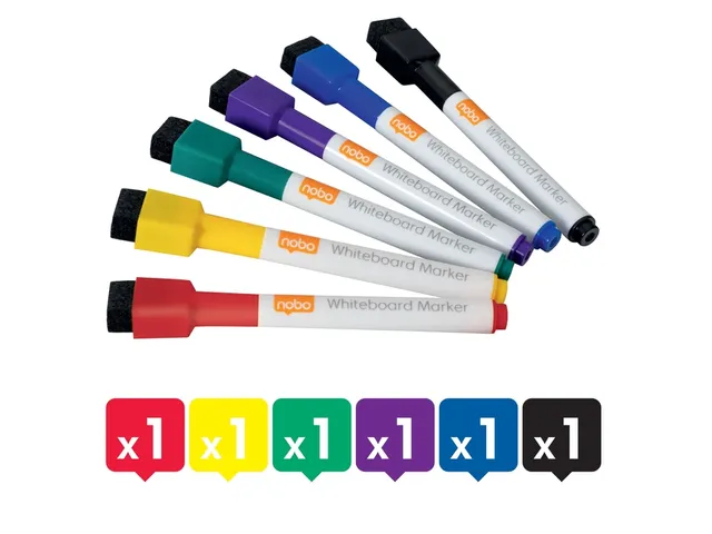 Mini marqueur Nobo effaçable à sec assorti