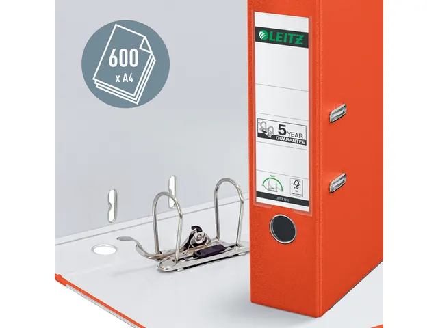 Ordner Leitz 1010 A4 80mm PP lichtrood
