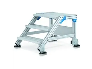 Bordestrap,Verrijdbaar,4Treden,60° Helling,Aluminium - 1