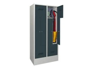 Z-garderobekast,HxBxD 1850x800x500mm,vak B 400mm,RAL7035,front RAL7016 - 2