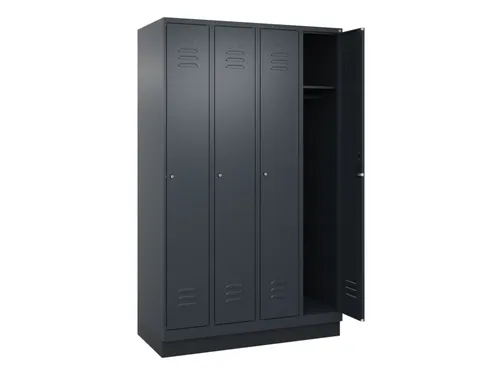 locker,HxBxD 1950x1200x500mm,4vak,vak B 300mm,cil.-slot,sokkel