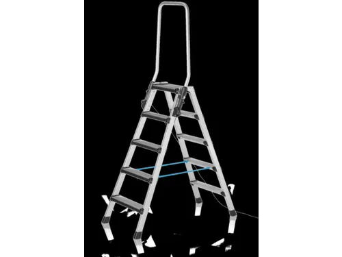 trapladder,NL,beide zijden,2x5treden,m. bekleding,balk L 1,38m