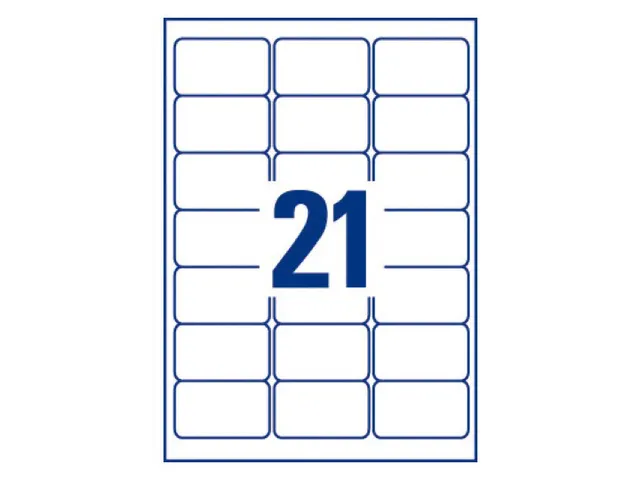 inkjetetiket Avery 63,5x38,1mm wit 100 vel 21 etiketten per vel
