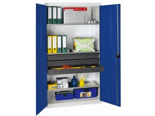 Gereedschapskast 1800x1000x500mm 3legborden 3laden Ral7035 Ral5010 - 1