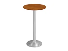 Statafel Gietijzeren Poot 110cm Blad Ø60cm Aluminiumkleurig