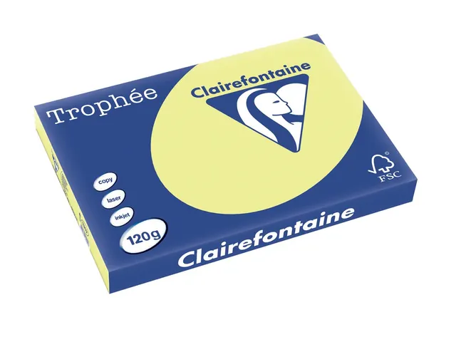 Trophée Pastel gekleurd papier A3 120 gram 250vel Citroengeel